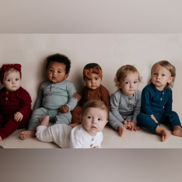 Three Little Tots (2) Baby Ribbed Organic Playsuits with Pockets |Sz 3-6 months - Picture 4 of 12